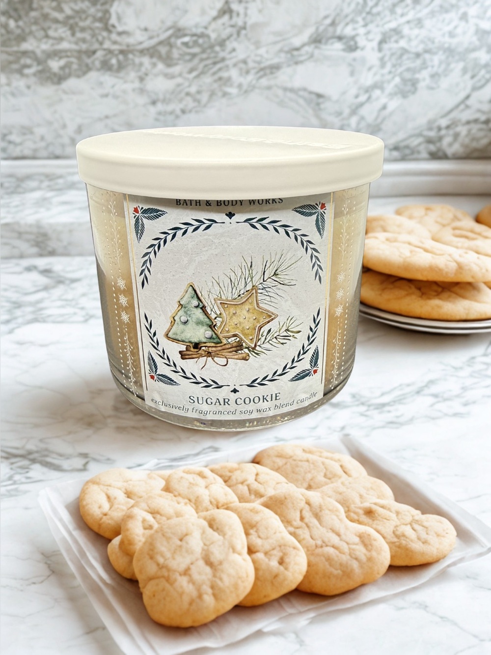 🤎BATH & BODY WORKS🤎Sugar Cookie Soy Wax Blend 3-Wick Candle/NWT